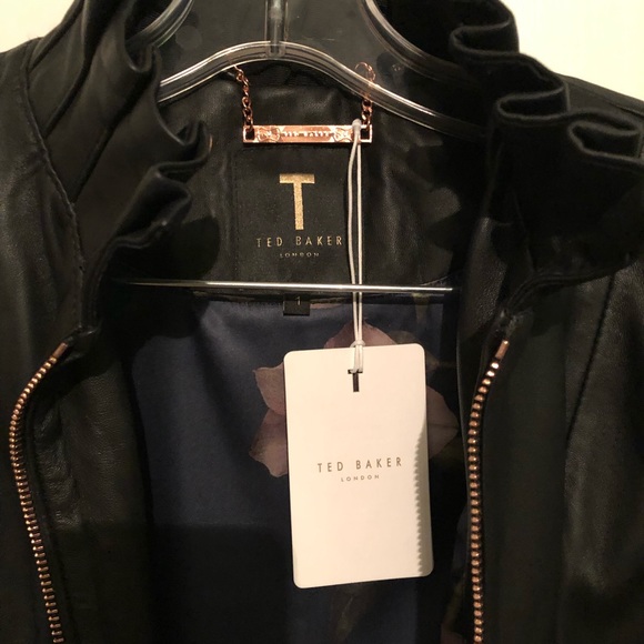 ted baker frill leather jacket